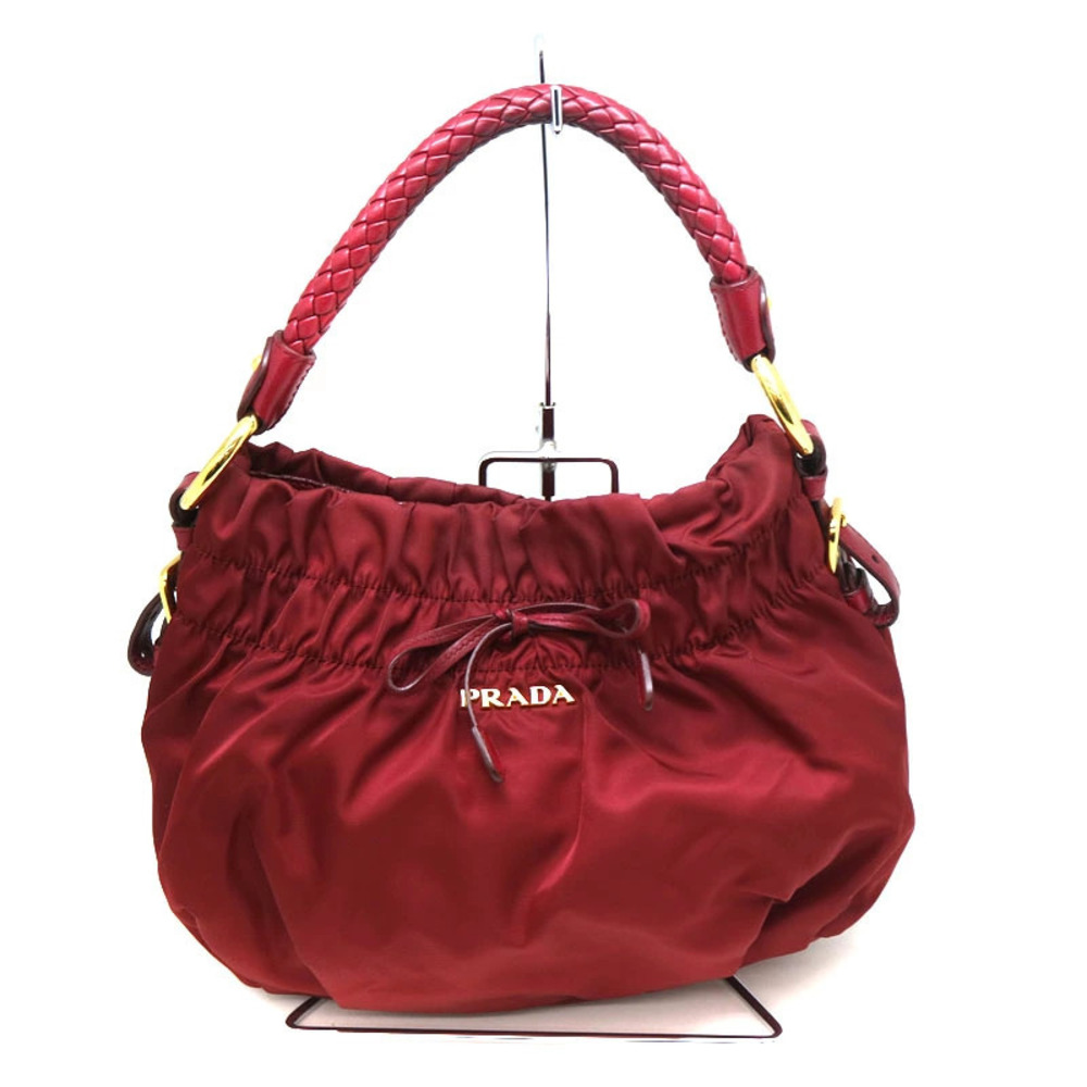 Prada Red Shoulder Hobo Handbag One Leather Bag